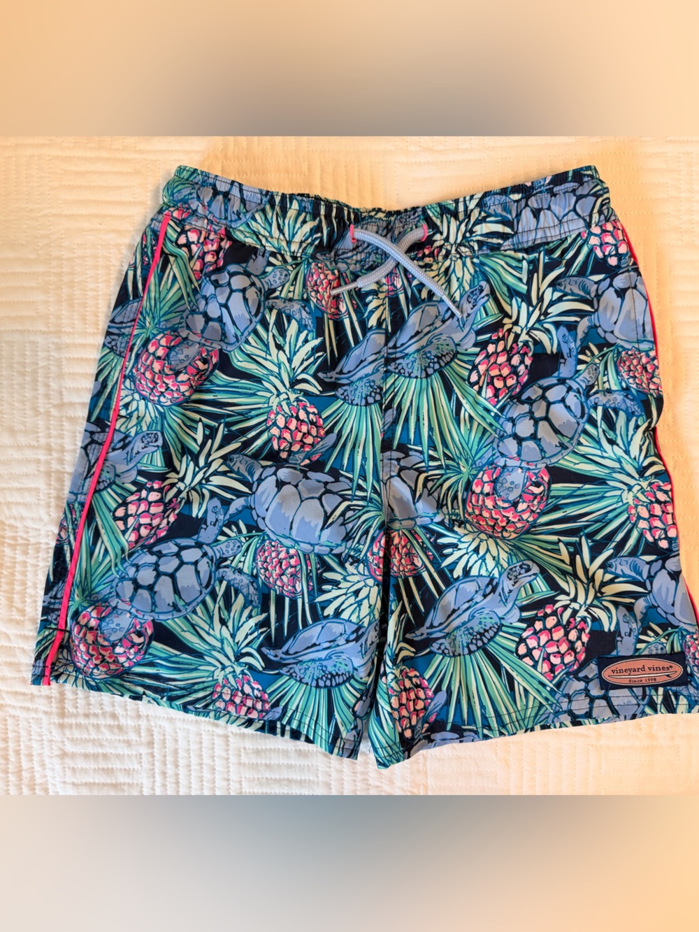 Vineyard Vines Tropical Sea Turtle Pineapple Swim Trunks